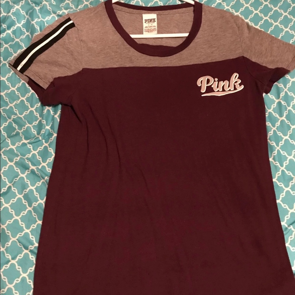 Burgundy and grey T-shirt
